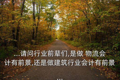 ...請問行業(yè)前輩們,是做 物流會計(jì)有前景,還是做建筑行業(yè)會計(jì)有前景...