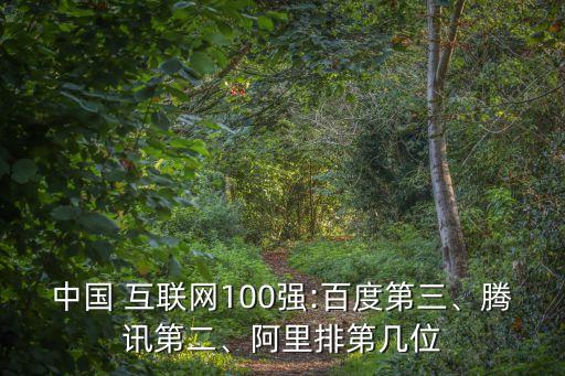 中國 互聯(lián)網(wǎng)100強:百度第三、騰訊第二、阿里排第幾位