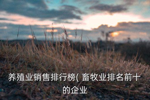 養(yǎng)殖業(yè)銷(xiāo)售排行榜( 畜牧業(yè)排名前十的企業(yè)
