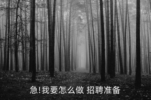 急!我要怎么做 招聘準備
