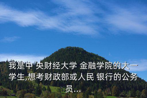我是中 央財經(jīng)大學(xué) 金融學(xué)院的大一學(xué)生,想考財政部或人民 銀行的公務(wù)員...