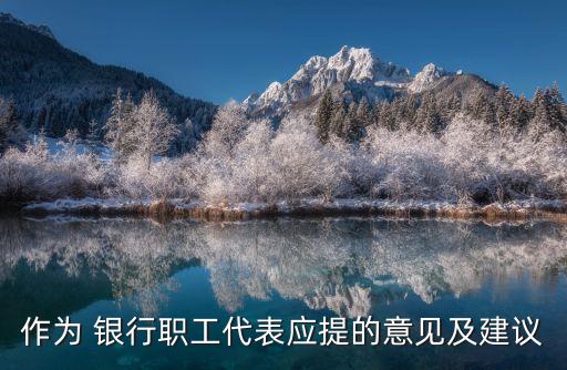 作為 銀行職工代表應提的意見及建議