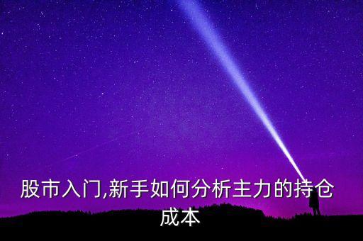 股市入門,新手如何分析主力的持倉 成本