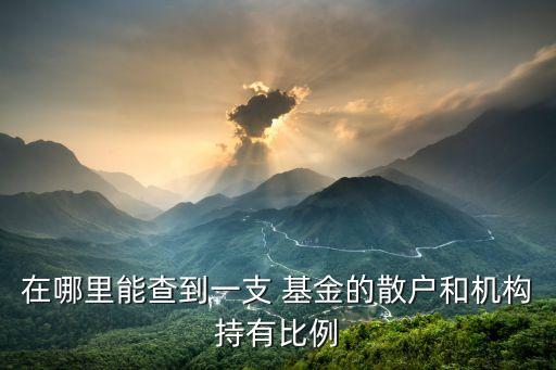 在哪里能查到一支 基金的散戶和機構(gòu)持有比例