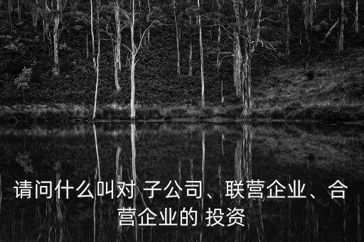 請問什么叫對 子公司、聯(lián)營企業(yè)、合營企業(yè)的 投資