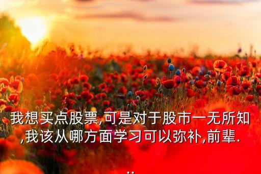 我想買點股票,可是對于股市一無所知,我該從哪方面學習可以彌補,前輩...