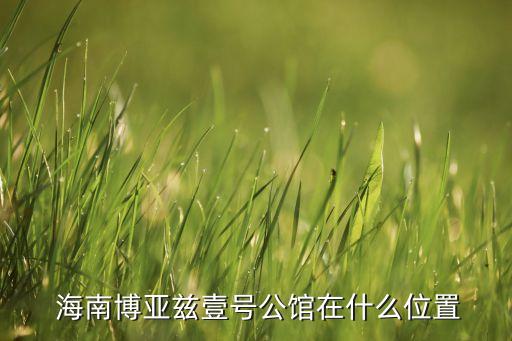  海南博亞茲壹號公館在什么位置