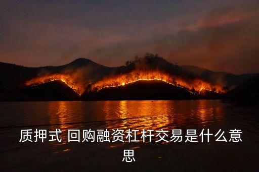 什么是股票質(zhì)押式回購業(yè)務