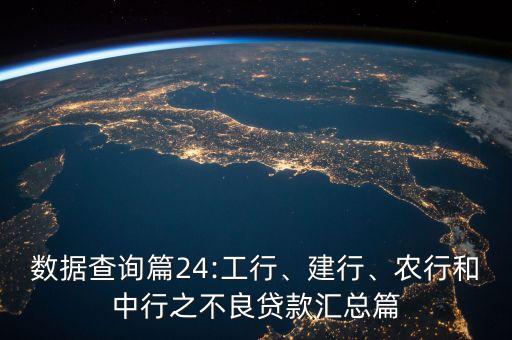 數(shù)據(jù)查詢篇24:工行、建行、農(nóng)行和中行之不良貸款匯總篇