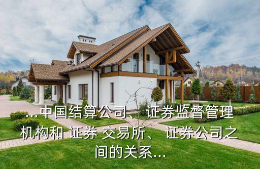 ...中國結(jié)算公司、 證券監(jiān)督管理機(jī)構(gòu)和 證券 交易所、 證券公司之間的關(guān)系...