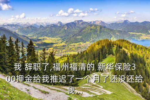 我 辭職了,福州福清的 新華保險300押金給我推遲了一個月了還沒還給我...