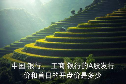 中國 銀行、 工商 銀行的A股發(fā)行價和首日的開盤價是多少