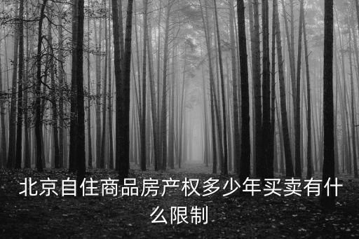  北京自住商品房產(chǎn)權(quán)多少年買(mǎi)賣有什么限制