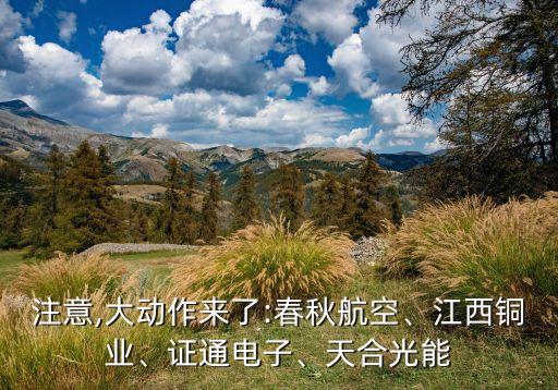 注意,大動作來了:春秋航空、江西銅業(yè)、證通電子、天合光能
