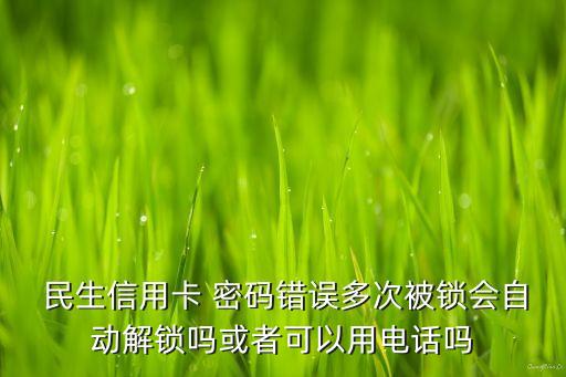  民生信用卡 密碼錯(cuò)誤多次被鎖會自動(dòng)解鎖嗎或者可以用電話嗎