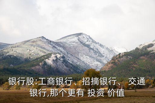 銀行股:工商銀行、招摘銀行、 交通銀行,那個更有 投資 價(jià)值
