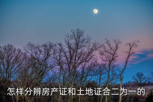 怎樣分辨房產證和土地證合二為一的