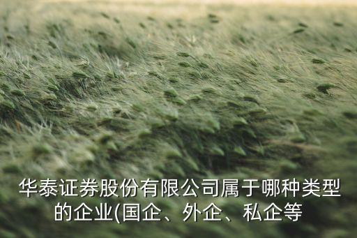  華泰證券股份有限公司屬于哪種類型的企業(yè)(國企、外企、私企等