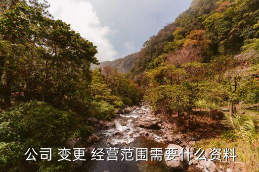  公司 變更 經營范圍需要什么資料