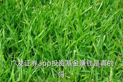  廣發(fā)證券app投資基金賺錢(qián)是真的嗎