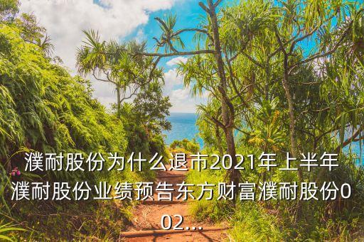 濮耐股份為什么退市2021年上半年濮耐股份業(yè)績預(yù)告東方財(cái)富濮耐股份002...