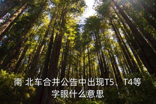 南 北車合并公告中出現(xiàn)T5、T4等字眼什么意思