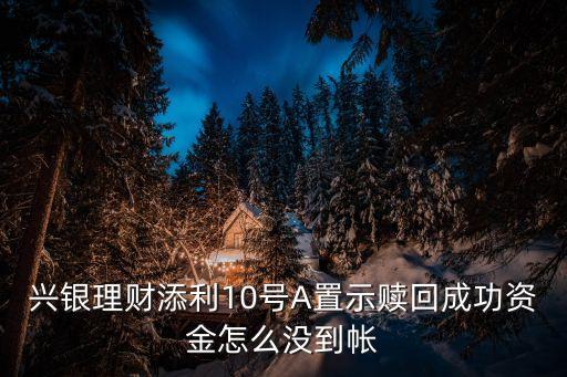 興銀理財添利10號A置示贖回成功資金怎么沒到帳