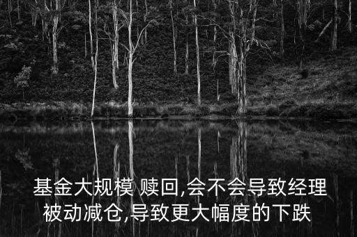  基金大規(guī)模 贖回,會不會導(dǎo)致經(jīng)理被動(dòng)減倉,導(dǎo)致更大幅度的下跌