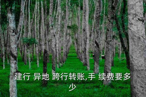 建行 異地 跨行轉(zhuǎn)賬,手 續(xù)費(fèi)要多少