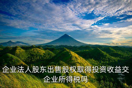 企業(yè)法人股東出售股權取得投資收益交企業(yè)所得稅嗎