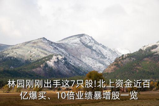 林園剛剛出手這7只股!北上資金近百億爆買、10倍業(yè)績(jī)暴增股一覽