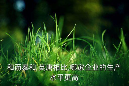和而泰和 英唐相比,哪家企業(yè)的生產水平更高