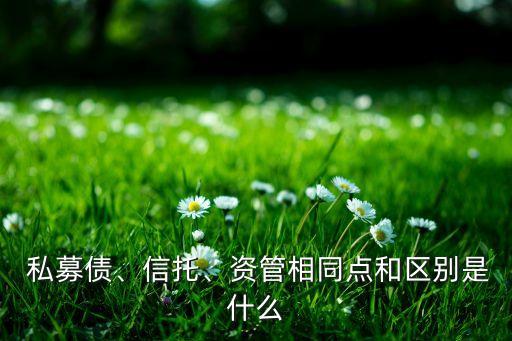  私募債、信托、資管相同點(diǎn)和區(qū)別是什么