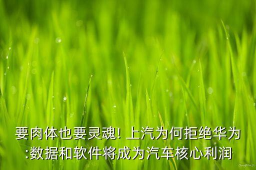 要肉體也要靈魂! 上汽為何拒絕華為:數(shù)據(jù)和軟件將成為汽車核心利潤(rùn)
