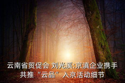 云南省貿(mào)促會(huì) 劉光溪:京滇企業(yè)攜手共推“云品”入京活動(dòng)細(xì)節(jié)