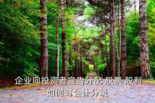  企業(yè)向投資者宣告分配 股票 股利如何寫會計(jì)分錄