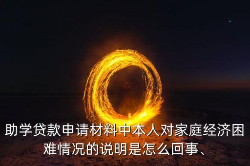 助學(xué)貸款申請(qǐng)材料中本人對(duì)家庭經(jīng)濟(jì)困難情況的說(shuō)明是怎么回事、