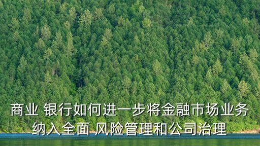 商業(yè) 銀行如何進一步將金融市場業(yè)務納入全面 風險管理和公司治理