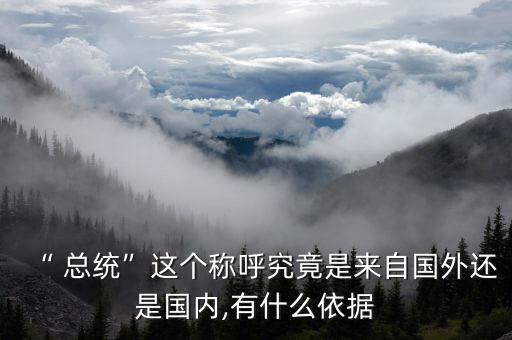 “ 總統(tǒng)”這個(gè)稱(chēng)呼究竟是來(lái)自國(guó)外還是國(guó)內(nèi),有什么依據(jù)