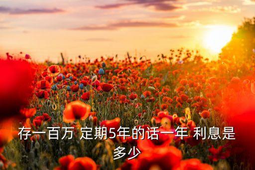 存一百萬 定期5年的話一年 利息是多少