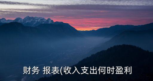  財(cái)務(wù) 報(bào)表(收入支出何時盈利