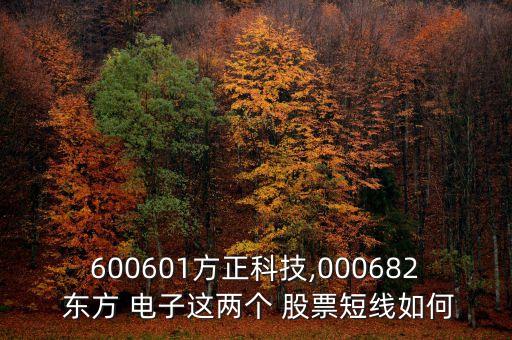 600601方正科技,000682 東方 電子這兩個(gè) 股票短線(xiàn)如何