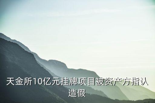 天金所10億元掛牌項目被資產(chǎn)方指認(rèn)造假