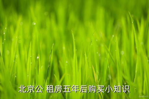 北京公 租房五年后購買小知識(shí)