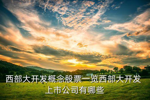 西部大開(kāi)發(fā)概念股票一覽西部大開(kāi)發(fā) 上市公司有哪些