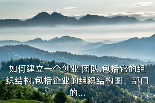 如何建立一個(gè)創(chuàng)業(yè) 團(tuán)隊(duì),包括它的組織結(jié)構(gòu),包括企業(yè)的組織結(jié)構(gòu)圖、部門的...