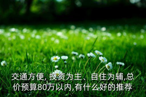 交通方便, 投資為主、自住為輔,總價預算80萬以內(nèi),有什么好的推薦