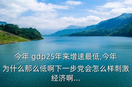 今年 gdp25年來增速最低,今年為什么那么低啊下一步黨會怎么樣刺激經(jīng)濟啊...