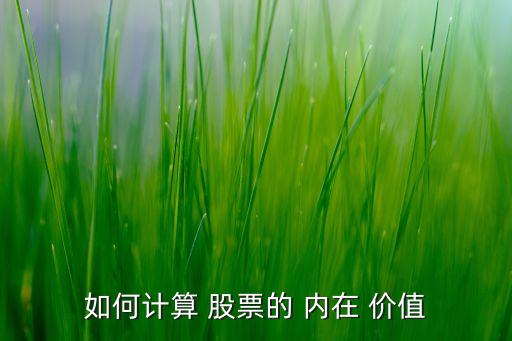 如何計算 股票的 內在 價值
