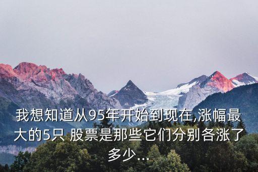 我想知道從95年開(kāi)始到現(xiàn)在,漲幅最大的5只 股票是那些它們分別各漲了多少...